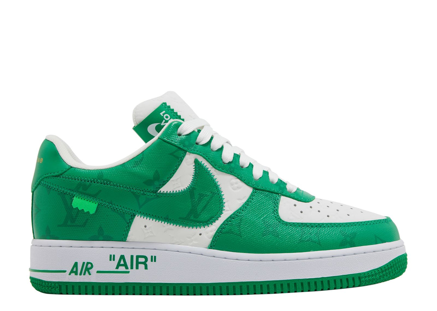 Louis Vuitton X Nike Air Force 1 Low White Green By Virgil Abloh