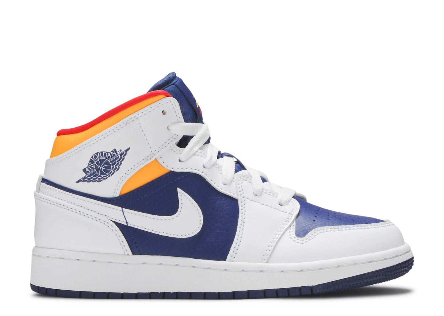 Nike Air Jordan 1 Mid GS 'White Laser Orange Royal Blue'