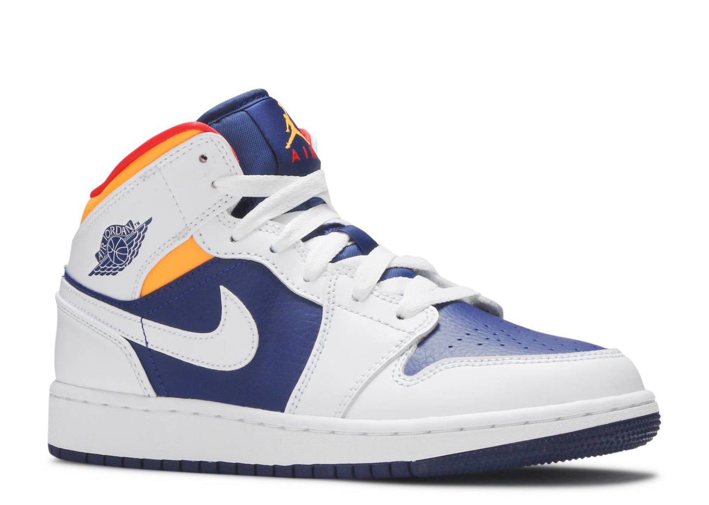 Nike Air Jordan 1 Mid GS 'White Laser Orange Royal Blue'