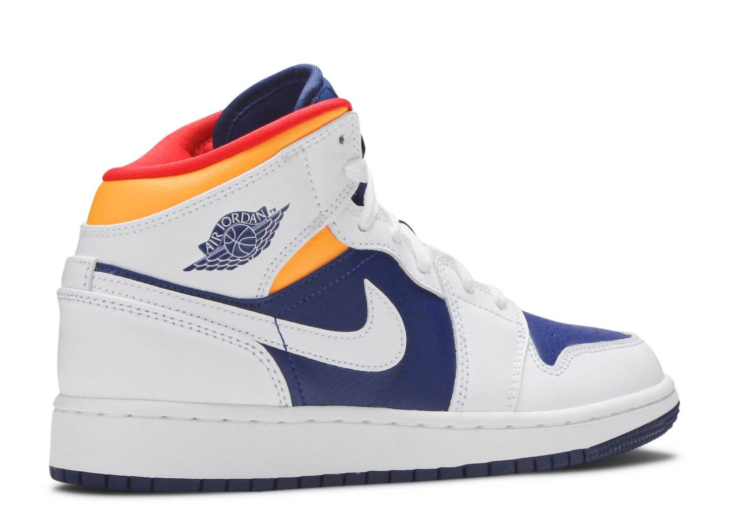 Nike Air Jordan 1 Mid GS 'White Laser Orange Royal Blue'