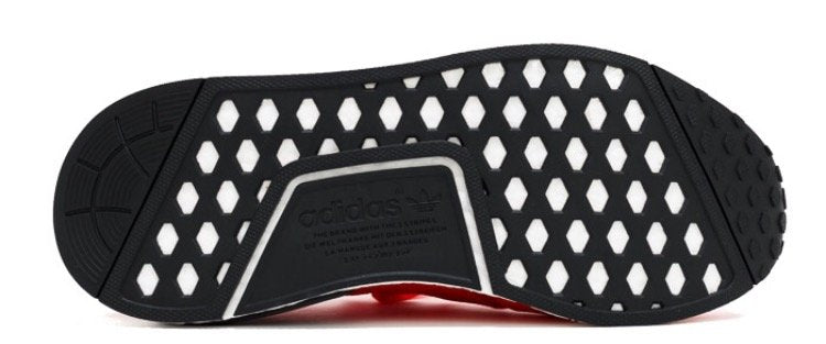 Adidas nmd black with top red bottom